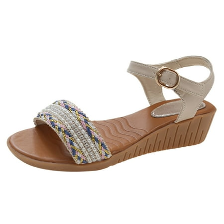 

PMUYBHF Wedge Sandals Women Open Toe Dressy Fancy Wedges Sandels Casual Wedges Sandel High Heels Dress Sandel