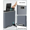 thumbnail image 5 of Pirecart 16 Gal Dual Trash Can Rubbish Bin, Stainless Steel Garbage Can with Lid and Inner Buckets, Gray, 5 of 10