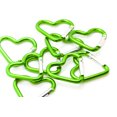 thumbnail image 3 of Pack 100 Heart Shaped Aluminum Alloy Keychain Clip Carabiner Hook Key Holder - Green color, 3 of 5