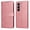 Pink, variant on Wallet Phone Case for Infinix Hot 60i 4G with Card Holder and Stand Function Blue