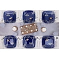 thumbnail image 4 of EcoQuality 10" inch Square Plastic Plates Heavy Duty Plastic Hanukkah Dinner Plates with Blue Silver Chanukah Design Hanukkah Party Disposable Entree Plate China Like Blue Charger Plate (80 Pack), 4 of 4