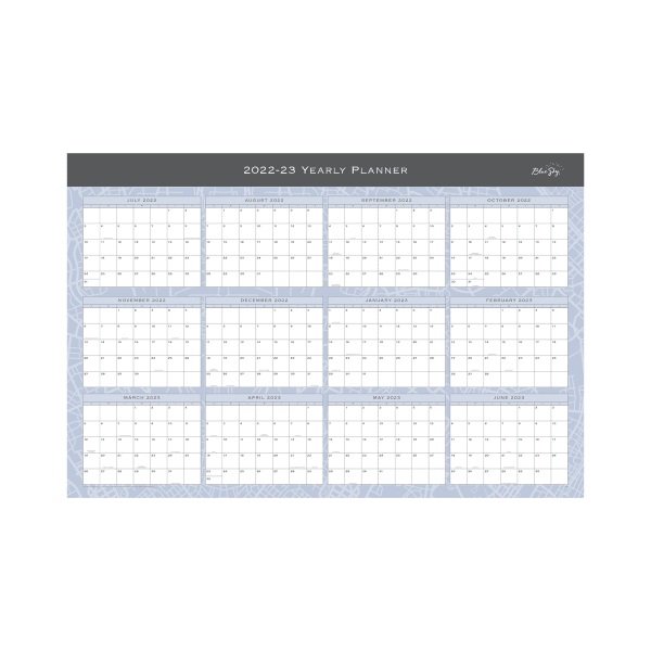 Blue Sky™ Laminated Academic/Regular Monthly Wall Calendar, 36" x 24
