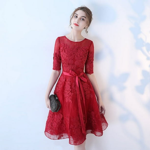 Vestido de noche de verano, vestido mediano exquisito, vestido adelgazante para mujer, adecuado para banquetes