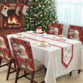 thumbnail image 4 of Merry Christmas Chair Covers Set of 1 Santa Claus Gift Stars Red Plaid Chair Back Covers Stretch Removable Washable Slipcovers Protector for Dining Room Kitchen Party Decor, 4 of 5