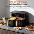 thumbnail image 3 of HoninJoy 12 QT Large Dual Basket Air Fryer, With Visible Cooking Window( 50PCS Air Fryer Liners Included)-New, 3 of 9