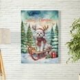 thumbnail image 2 of Merry Christmas Santa Reindeer Antlers Maltese Sleigh Xmas Winter Holiday Vertical Matte Canvas Poster Maltese Dog Lover Gifts Idea Wall Art Home Decor - 00023, 2 of 5