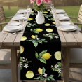 thumbnail image 4 of Yellow Lemon Summer Table Runner 70 Inches, Farmhouse Tropical Fruit Black Bed Runner Dresser Scarves Tabletop for Indoor Outdoor Parties/Ceremony/Banquet, 13" x 70", 4 of 9