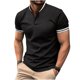 thumbnail image 2 of pstuiky Mangas cortas para hombre, Blusa informal de manga corta con cuello alto y diseño de empalme de color liso para hombre camisas casuales para hombre l, 2 of 6