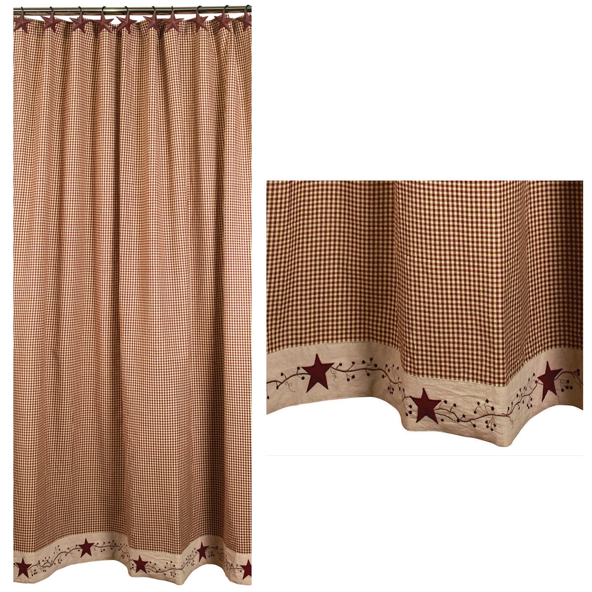 Stars And Berries Country Shower Curtain