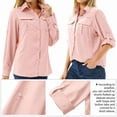 thumbnail image 2 of Women'S Long Sleeve Sun Protection Shirts Fishing Hiking Pink XL, 2 of 8
