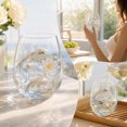 thumbnail image 5 of Golden Koi Artisan Stemless Glass Cup, 15oz 2D Nature‑Inspired Dream Collectible Decorative Drinking Tumbler, Gift for Women, Mom, Birthday & Housewarming Party by XSAOP, 5 of 7
