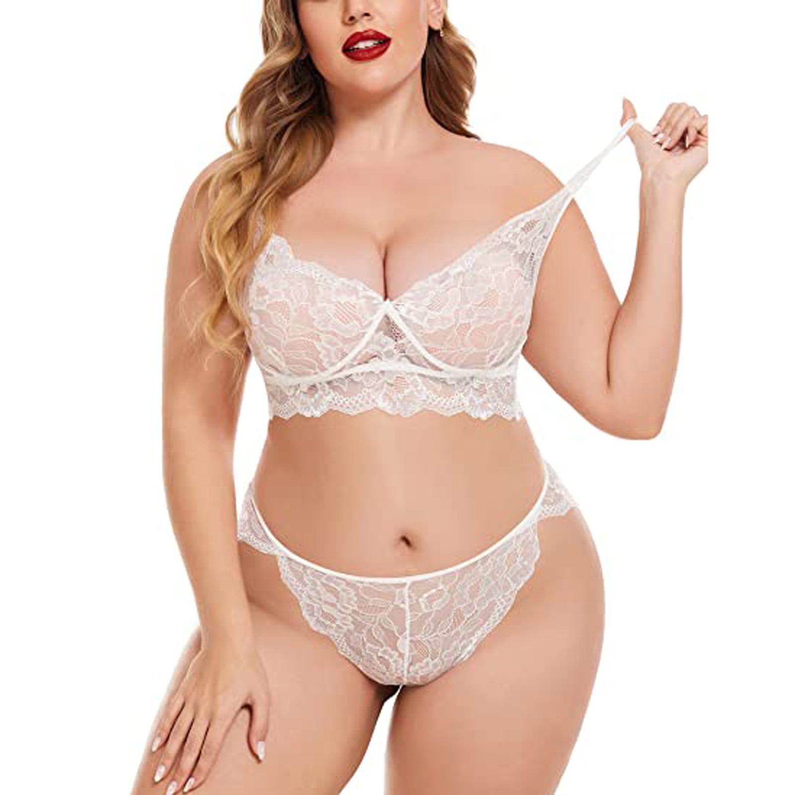 Xihbxyly Qonioi Clearance Lingerie for Women 2 Piece Set Lingerie for Women  Plus Size 2 Piece Sexy Lace Strap Bralette Bra and Panty Lingerie Set Push  Up Bra and Panty Sets for Women #5 
