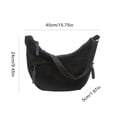 thumbnail image 2 of HUISZJ Faux Suede Crossbody Bag, Retro Dumpling Bag, Large Capacity Crossbody Bag for Women Work Travel Commute (Black), 2 of 10