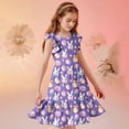 thumbnail image 7 of Xdegoge Kids Girls's Easter Bunny Egg Dress Midi Tiered A Line Crewneck Ruffle Sleeve Tween Summer Sundress Flowy Flattering Lightweight Casual Holiday Party Theme Outfit for Teen, 7 of 7