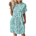 thumbnail image 2 of RYDCOT Summer Casual Dresses for Women 2024 Soft T Shirt Dress Short Sleeve Tunic Dresses Loose Baggy House Dress with Pockets, 2 of 6