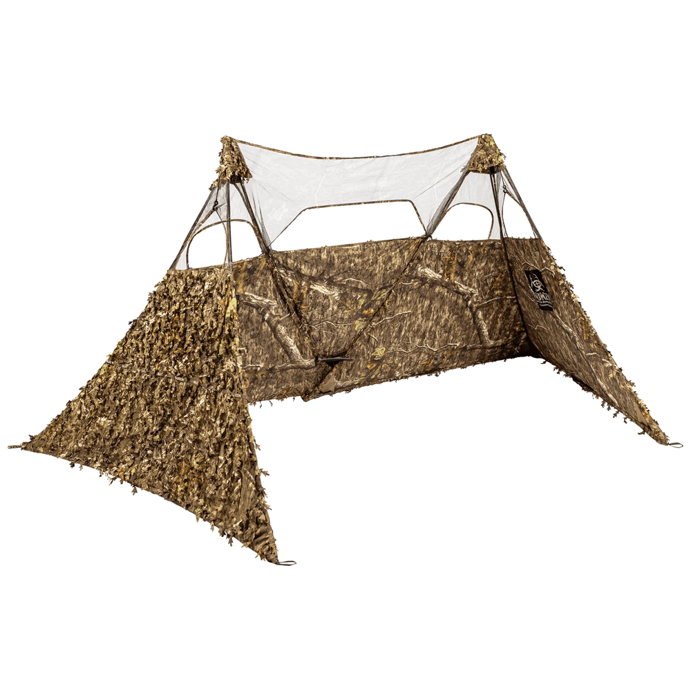 Nukem Grab & Go Hunting Ground Blind Double Up System - Mossy Oak Country Roots 3D Leafy - Lightweight & Portable - Provides Maximum Concealment (X-Large)