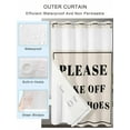thumbnail image 2 of No Hook Cloth Fabric Shower Curtain with Snap in Liner, Beige Letter Waterproof Shower Curtains Set with See Through Top Window, Modern Minimalist White Text Striped Bath Curtains Shower 60"x72", 2 of 6