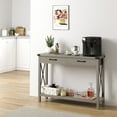 thumbnail image 2 of Homhougo Console Table with 2 Drawers, Rustic Hallway Table with Storage Shelves, Narrow Sofa Entryway Table for Living Room, Grey, 2 of 8
