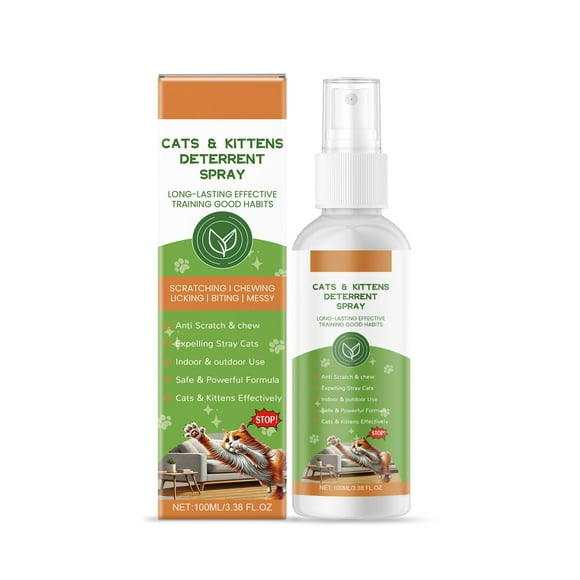 HHBEAUTY No Scratch Spray for Cats, Natural Cat Repellent Spray, Anti-Scratch Deterrent for Furniture, Sofas, Rugs, Curtains, Plants, Indoor & Outdoor Repellent Cats Kittens, Non-Toxic, Alcohol-Free