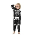 thumbnail image 3 of WREESH Halloween Matching Family Skeleton Pajamas with Hooded Zipper Jumpsuits Unisex Sleepwear for Kids Black, 3 of 5