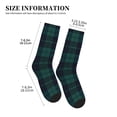 thumbnail image 3 of Women's Men's Deep Blue & Green Plaid Colorful Novelty Pattern Crew Athletic Socks, 3 of 7