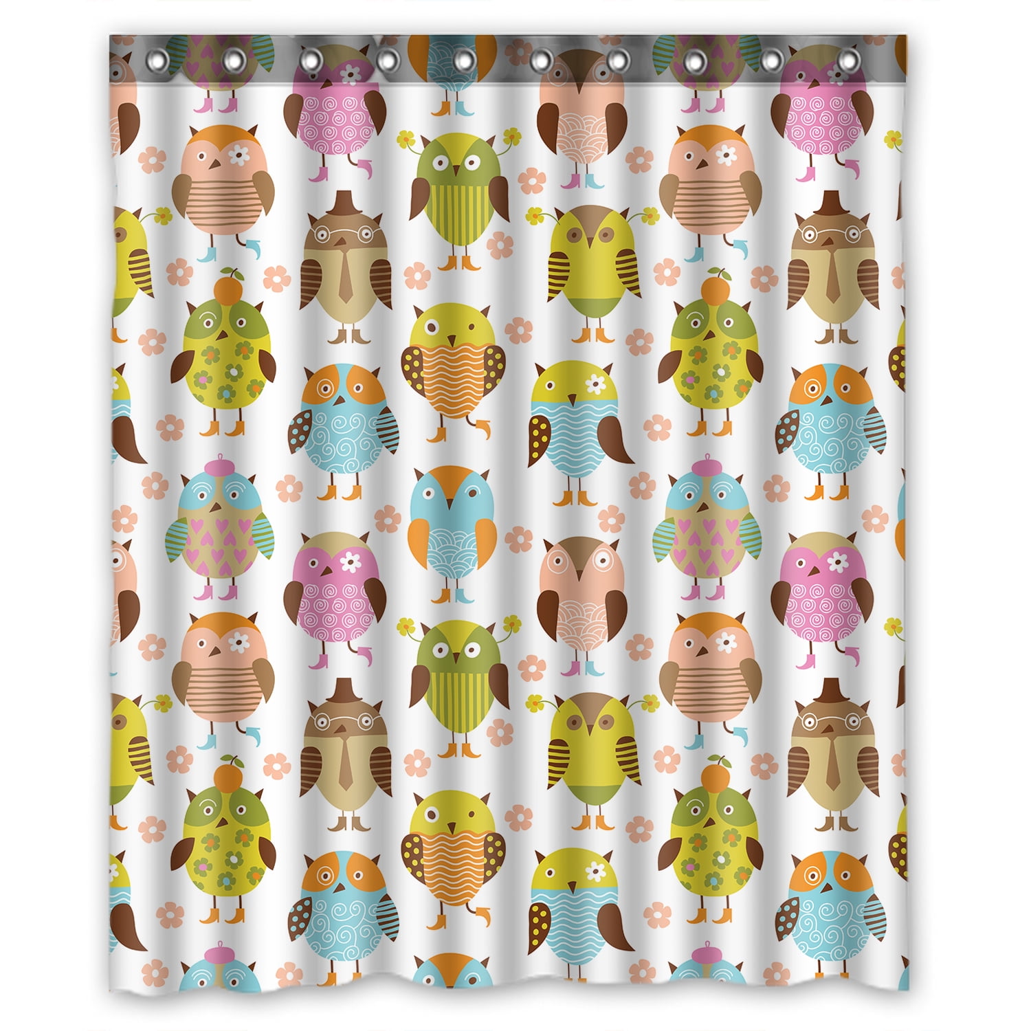 ZKGK Owl Art Pattern Waterproof Shower Curtain Bathroom ...