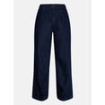thumbnail image 6 of Time and Tru Women's High Rise Drapey Pleated Wide Leg Jeans, 30" Inseam, Sizes XS-XXXL, 6 of 6