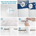thumbnail image 4 of No Hook Shower Curtain, Navy Blue Coastal Shower Curtains for Bathroom with See Through Top Window, Nautical Beach Starfish Coral Summer Waterproof & Washable Bath Curtain Stall 48"x72", 4 of 9