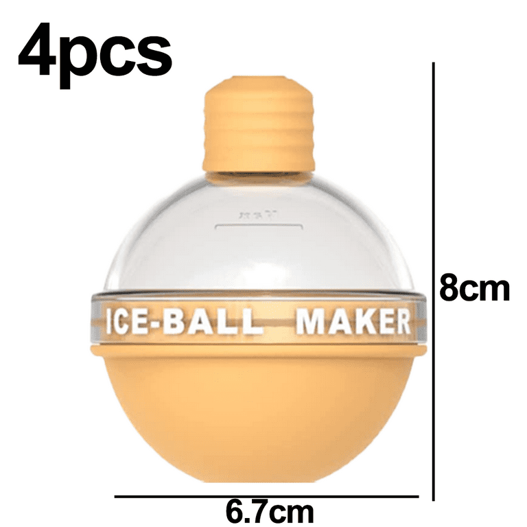 4-Large Ice Cube Ball Mold / Maker / Whiskey Round Mould / Ice Maker /  Silicone / Ice Ball Mould /Jelly Moulc / 冰球制冰模具 Packaging Plastic Bag HM  Bag / HM Singlet /
