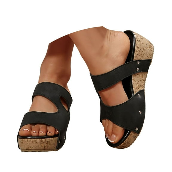 Mepaouo Orthopedic Wedge Sandals for Women 2025 New Platform Espadrilles Dressy Casual Slide Shoes