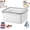 Grey, variant on Household Transparent Plastic Food Storage Box-Including Drain Basket, 4 in 1 Food Storage Container Freshness Leakproof Airtight Refrigerator Organizer for Fruit & Vegetable (Grey,S)