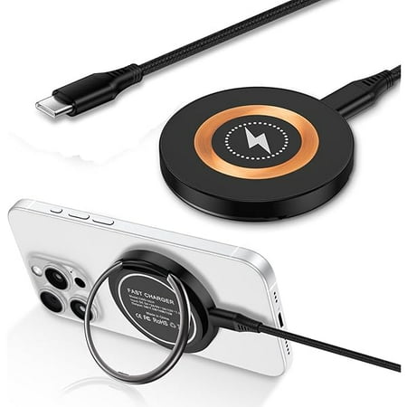 Samsung Magnetic Charger Wireless Fast Charging Pad for Samsung Galaxy S25 Ultra/S24 Plus/S23/S22/S21/S20/S10/15W MagSafe Charger Stand for iPhone 16e/16 Pro Max/16/15/14/13/12/Pixel 9 Pro/9a/8a/7a/7