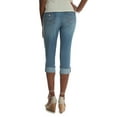 Women's denim cuffed curvy capri