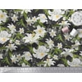 thumbnail image 2 of Soimoi Cotton Duck Fabric Leaves & Lily Floral Print Fabric by The Yard 42 Inch Wide, 2 of 3