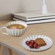 thumbnail image 1 of Taza de café con taza de café con platillo con bandeja para desayunar taza de leche reutilizable taza de té de té para comedor para adultos para niñas, 1 of 8