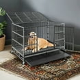 thumbnail image 2 of Pefilos 48 Inch Heavy Duty Dog Crate, Escape Proof Dog Cage Kennel with Lockable Wheels, Extra Large House Indoor for Large Dog with Removable Tray, Black, L, 2 of 9