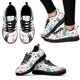 thumbnail image 1 of Zapatillas cómodas de marca con diseño de gatito/gato negro de dibujos animados, zapatillas blancas con cordones, zapatillas casuales planas para mujer, 1 of 6