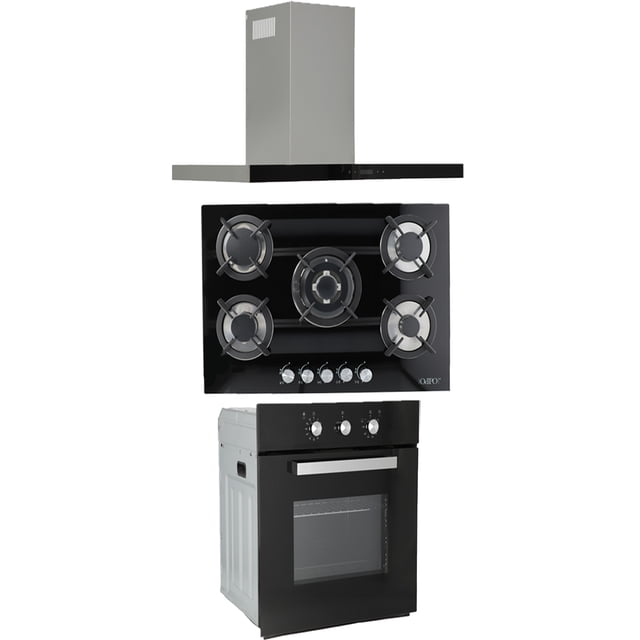 Temax + Capella + Motrix ODIPO Campana pared con parrilla de empotre cristal y horno cristal