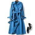 thumbnail image 2 of Manteau Femme Uni Coupe Ajustée Manteau Veste Long Vêtement d'Extérieur Coupe-Vent Trench, 2 of 3