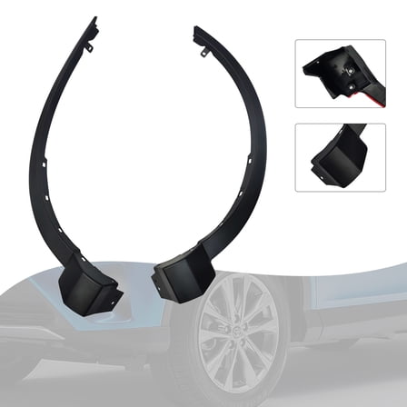 Wildnix Durable Black Fender Flares for 2013-2018 Toyota Rav4, Direct Replacement Front Fender Trims, Injection Molding Plastic