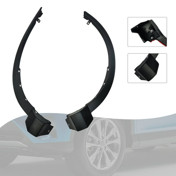 Wildnix Durable Black Fender Flares for 2013-2018 Toyota Rav4, Direct Replacement Front Fender Trims, Injection Molding Plastic