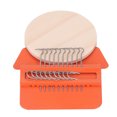thumbnail image 2 of BIMZUC 10 Hooks Mini Weaving Loom Machine Small Darning Tool with 6.5cm / 2.56 inches Wooden Board for Clothing Mending Orange Triangle, 2 of 9