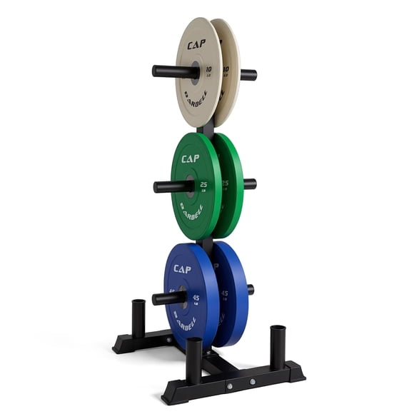 Set de discos Weight Plate Set CAP Barbell de 160 lb con rack de almacenamiento