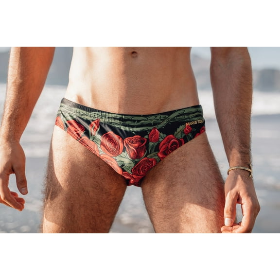 Maris Equi Rozen Men's Red Rose Swim Brief