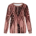 thumbnail image 4 of Aoochasliy Pullover for Women Clothes Ladies Casual Printed Loose T-shirt Long Sleeves Blouse Round Neck Casual Tops, 4 of 5