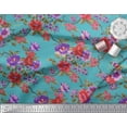 thumbnail image 3 of Soimoi Moss Georgette Fabric Leaves & Floral Decor Fabric Printed Yard 42 Inch Wide, 3 of 3