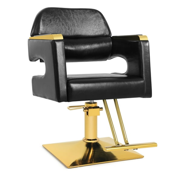 Artist Hand Barber Chair Golden Base, Salon Chair for Hair Stylist with Heavy Duty Hydraulic Pump, 360 Degrees Rolling Swivel