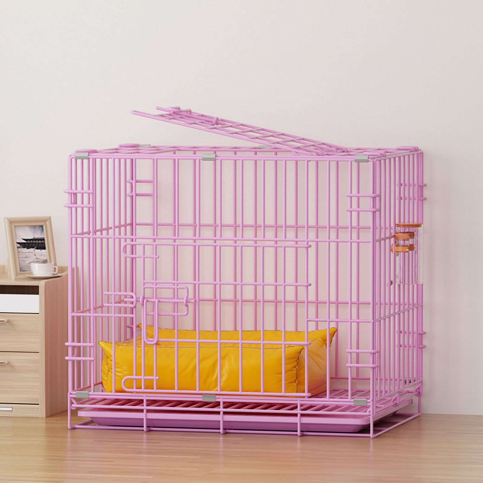 Dog Cage Bold Pet Folding Wire Cage Large, Medium and Small Dog Cage Stainless Steel Wire Pet Cage Cat Cage Rabbit Cage