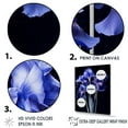 thumbnail image 3 of Designart "Elegance In Black And Blue Irises I" Irises Floater Framed Wall Art Living Room, 3 of 5
