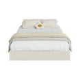 thumbnail image 3 of Fluted Minimalist Design Wooden Platform Bed Frame - Low Profile, Noise-Free, Easy Assembly, No Box Spring Needed - Twin Size, Cream White, 3 of 8